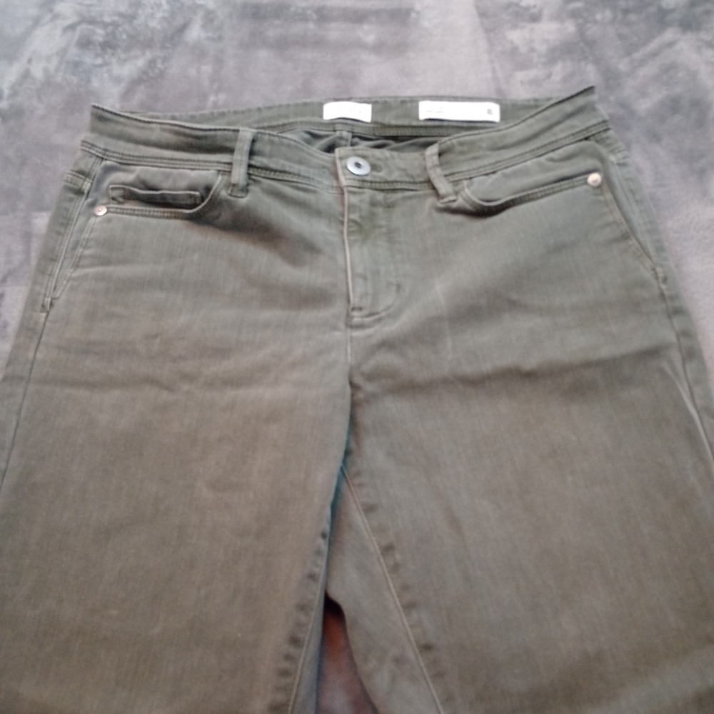 J Jill Authentic Fit Slim Ankle Pants Jeans Womens 8P Petite Olive Green Stretch - Picture 3 of 15